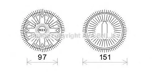 Acoplamento viscoso de ventilador de esfriamento BMW 7 F01, F02, F03, F04