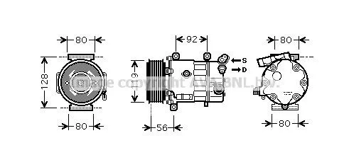 Compressor de aparelho de ar condicionado Peugeot 207 WA, WC