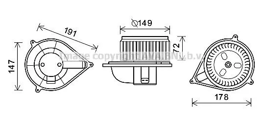 Motor de ventilador de forno (de aquecedor de salão) Fiat Ducato II