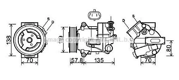 Compressor de aparelho de ar condicionado Chevrolet Cruze J300