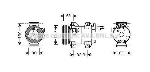 Compressor de aparelho de ar condicionado Volvo S80 I