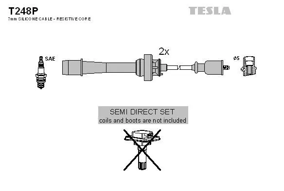 Fios de alta voltagem, kit T248P Tesla