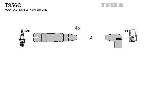 Fios de alta voltagem, kit T856C Tesla