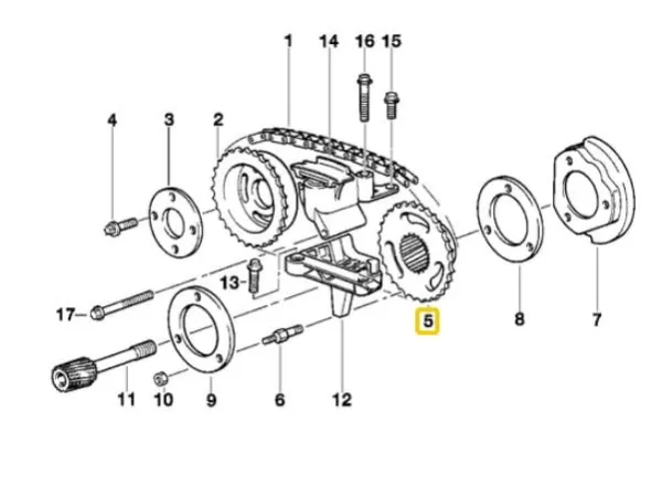 Engrenagem de cadeia de roda dentada da árvore distribuidora de admissão de motor 11361738470 BMW