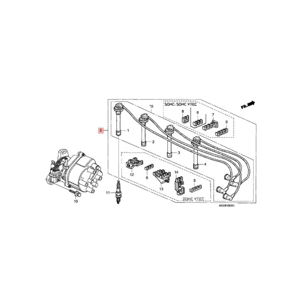 Fios de alta voltagem, kit 32722P2A003 Honda
