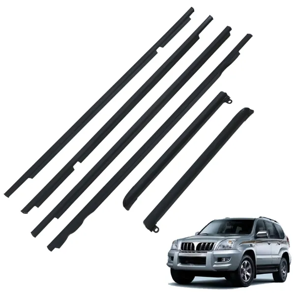 Moldura de vidro deslizante da porta traseira esquerda 7572260080 Toyota