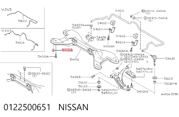 Parafuso (porca) de fixação 0122500651 Nissan/Infiniti