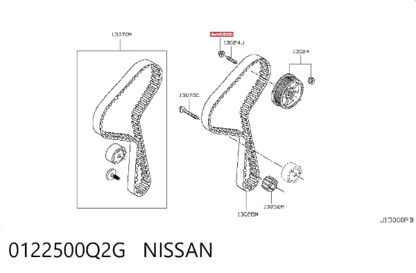 Porca de engrenagem da árvore distribuidora 0122500Q2G Nissan/Infiniti