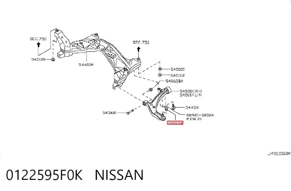  0122595F0K Nissan/Infiniti