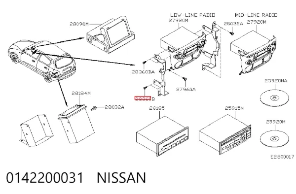 Aparelhagem de som (rádio AM/FM) 0142200031 Nissan/Infiniti