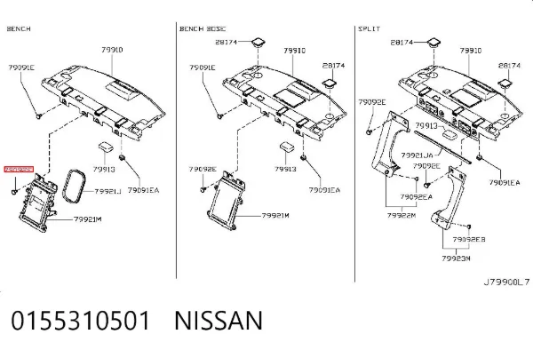 Cápsula (prendedor) de fixação de moldura de pára-brisas 0155310501 Nissan/Infiniti