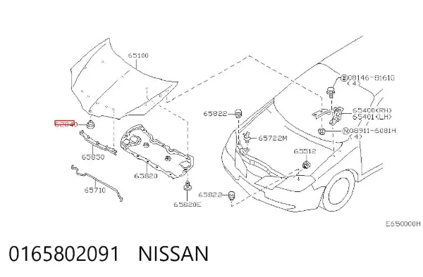 Pára-choque (grade de proteção) da capota 0165802091 Nissan/Infiniti