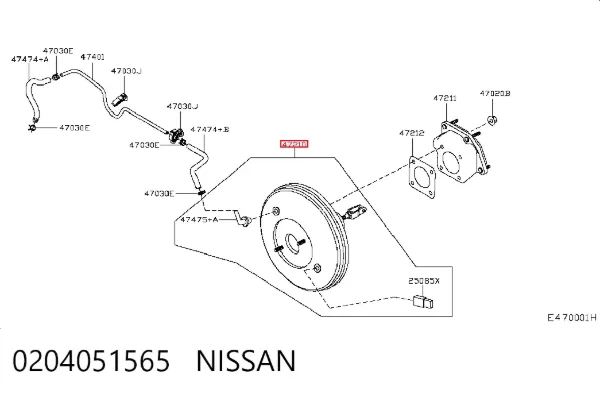 Reforçador dos freios a vácuo 0204051565 Nissan/Infiniti