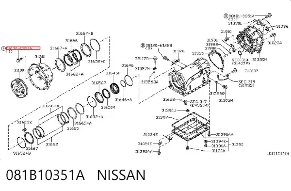  081B10351A Nissan/Infiniti