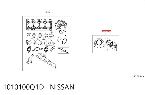 Retentor do virabrequim do motor dianteiro + traseiro 1010100Q1D Nissan/Infiniti