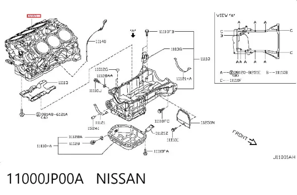 Bloco de cilindros de motor 11000JP00A Nissan/Infiniti