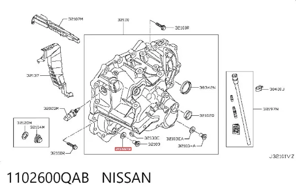 Vedante de rolha de panela da Caixa Automática de Mudança 1102600QAB Nissan/Infiniti