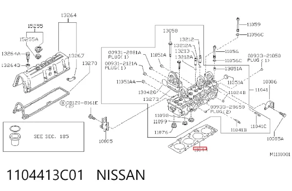 Vedante de cabeça de motor (CBC) Nissan Vanette C120
