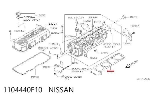 Vedante de cabeça de motor (CBC) 1104440F10 Nissan/Infiniti