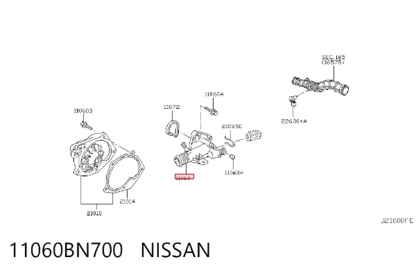 Caixa do termostato 11060BN700 Nissan/Infiniti