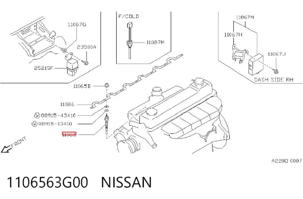 Vela de incandescência 1106563G00 Nissan/Infiniti