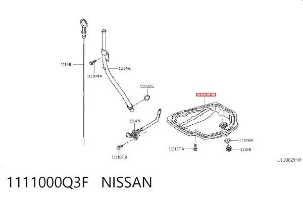 Panela de óleo de cárter do motor, parte inferior 1111000Q3F Nissan/Infiniti