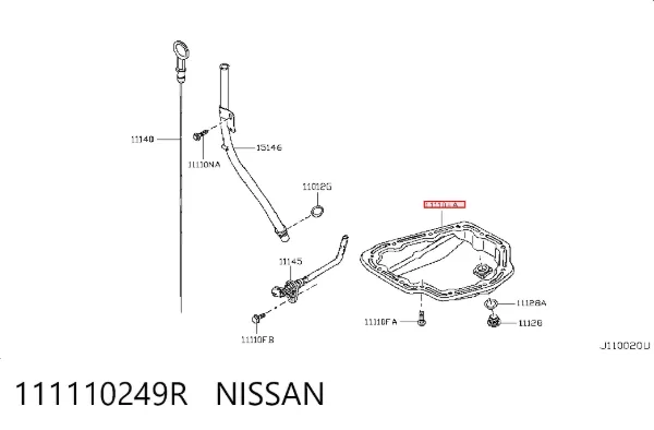 Panela de óleo de cárter do motor, parte inferior 111110249R Nissan/Infiniti