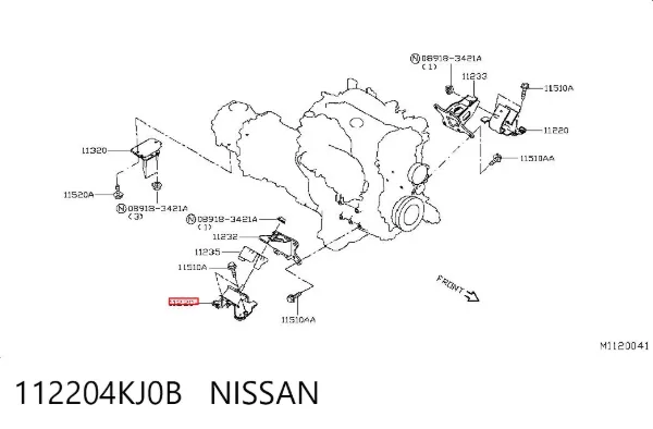 Coxim (suporte) esquerdo/direito de motor 112204KJ0B Nissan/Infiniti