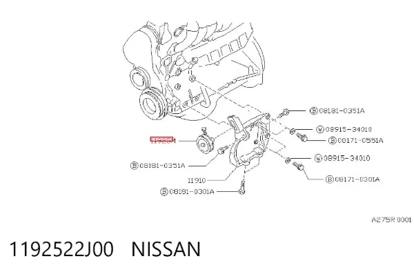 Rolo parasita da correia de transmissão Nissan Patrol Y61
