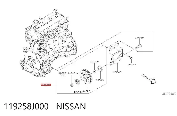 Rolo parasita da correia de transmissão Nissan Altima L31