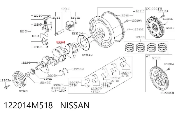 Cambota de motor 122014M518 Nissan/Infiniti