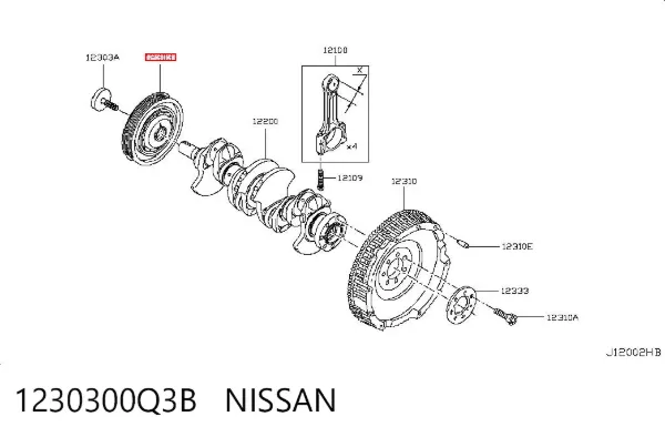 Polia de cambota 1230300Q3B Nissan/Infiniti