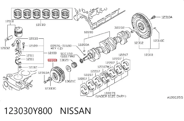 Polia de cambota 123030Y800 Nissan/Infiniti