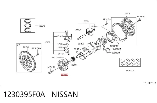 Polia de cambota 1230395F0A Nissan/Infiniti