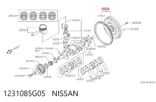 Volante de motor 1231085G05 Nissan/Infiniti
