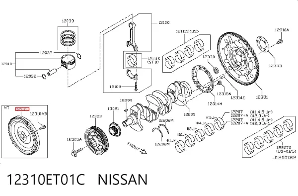 Volante de motor 12310ET01C Nissan/Infiniti