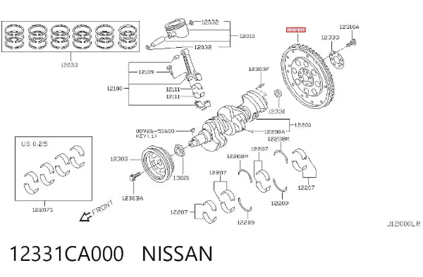 Volante de motor 12331CA000 Nissan/Infiniti