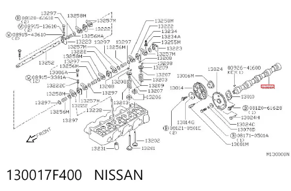 Árvore distribuidora de motor Nissan Pathfinder R50