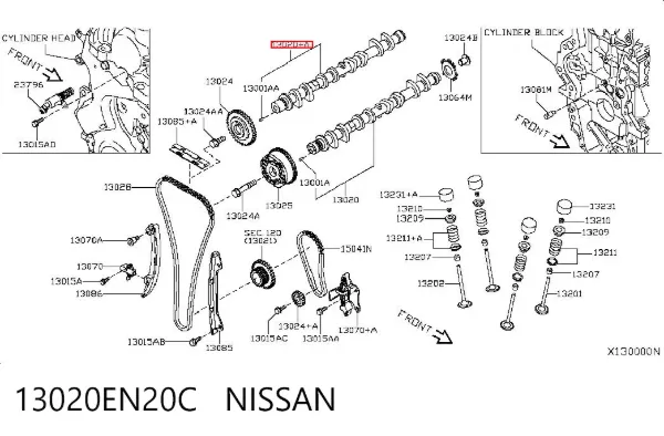 Árvore distribuidora de motor de escape 13020EN20C Nissan/Infiniti