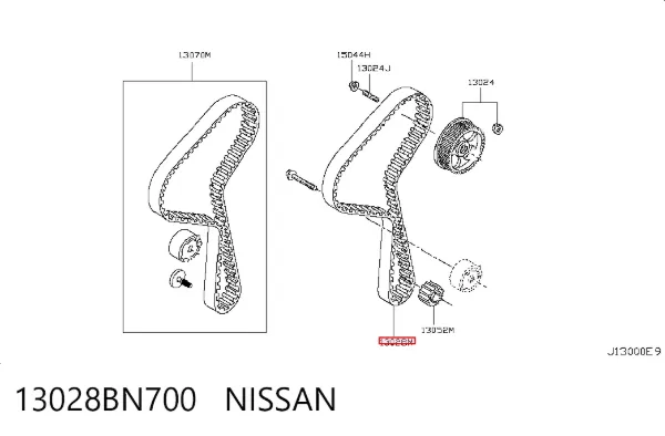 Correia do mecanismo de distribuição de gás 13028BN700 Nissan/Infiniti