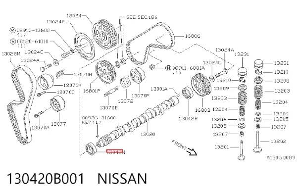 Vedação da árvore distribuidora de motor Nissan Terrano I