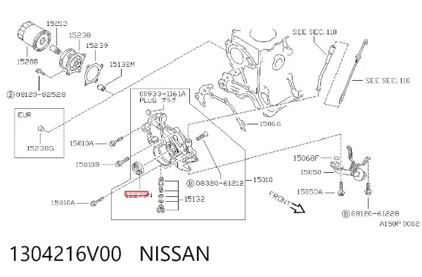 Vedação dianteira de cambota de motor Nissan Sunny II