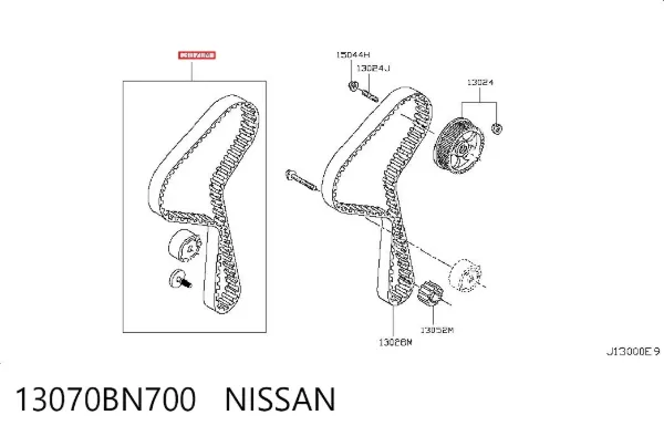 Rolo de reguladora de tensão da correia do mecanismo de distribuição de gás 13070BN700 Nissan/Infiniti