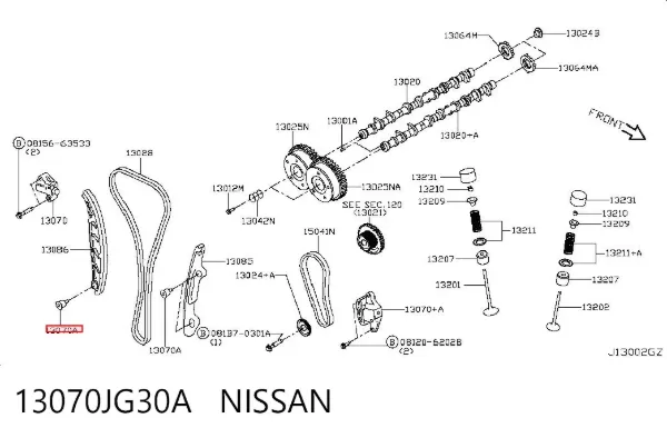Reguladora de tensão da cadeia da árvore de equilibração 13070JG30A Nissan/Infiniti