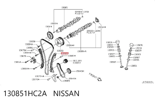 Amortecedor de cadeia do mecanismo de distribuição de gás Nissan Note E11