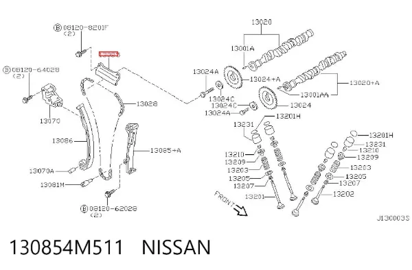Amortecedor de cadeia do mecanismo de distribuição de gás, superior CBC Nissan Primera P11
