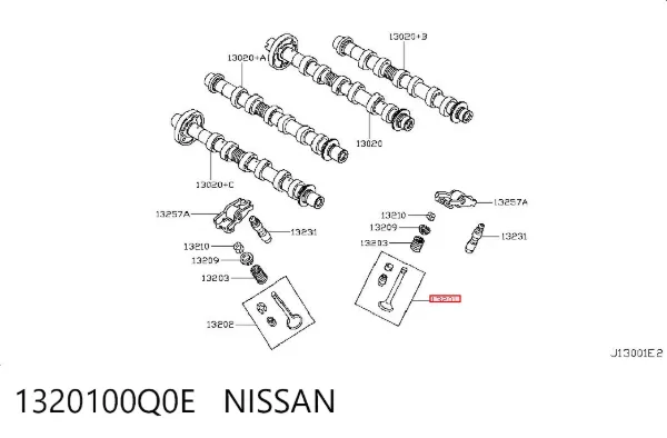Válvula de admissão 1320100Q0E Nissan/Infiniti