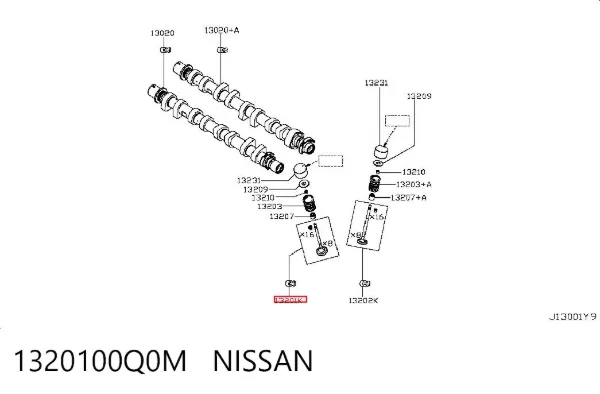 Válvula de admissão 1320100Q0M Nissan/Infiniti