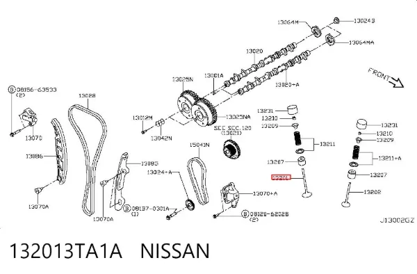Válvula de admissão 132013TA1A Nissan/Infiniti