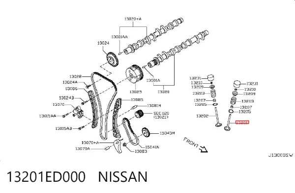 Válvula de admissão 13201ED000 Nissan/Infiniti